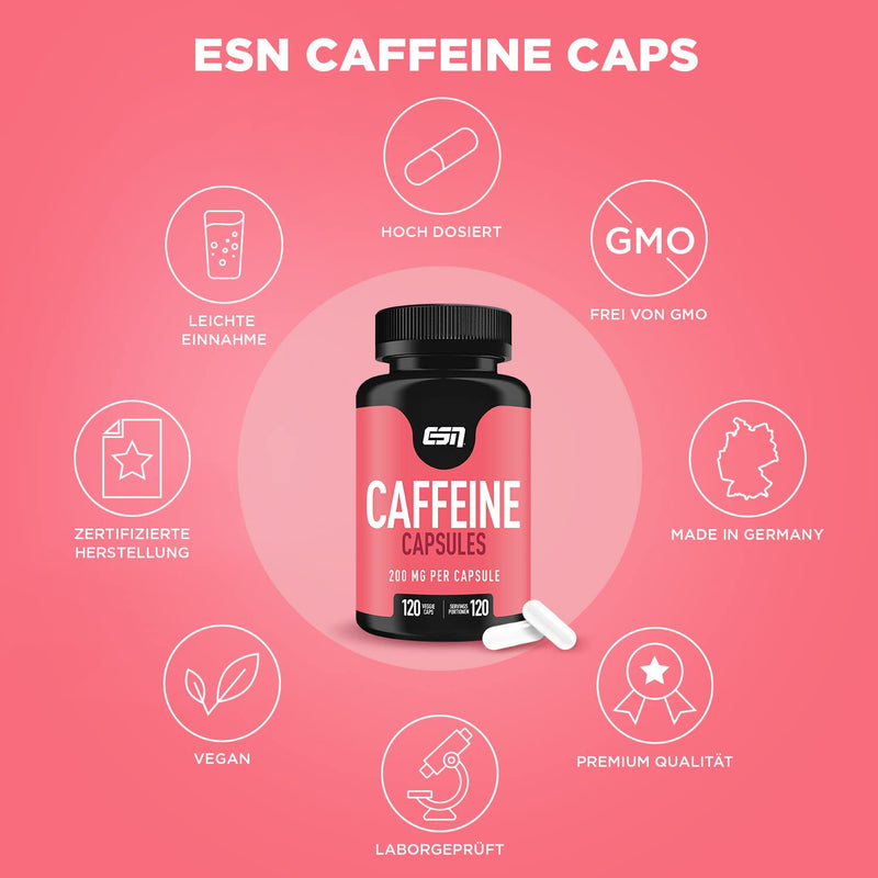 ESN Caffeine Caps, 120 caps. single - NewNest Australia