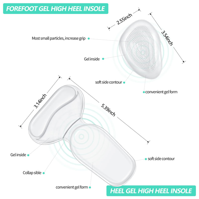 4 Pieces Heel Grips High Heel Cushion Silicone Shoe Pads for Women Gel Shoe Inserts Liners Pads for Too Big Shoes Foot Insoles for Women to Prevent High Heels Slip - NewNest Australia