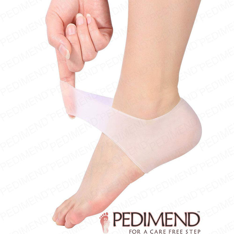 PEDIEMEND Silicone Heel Protector Sleeve Unisex Moisturizing Heel Protective Pad Relieve Pressure - Invisible and flexible material - heel spur treatment, bone spur, aching feet, aches - NewNest Australia