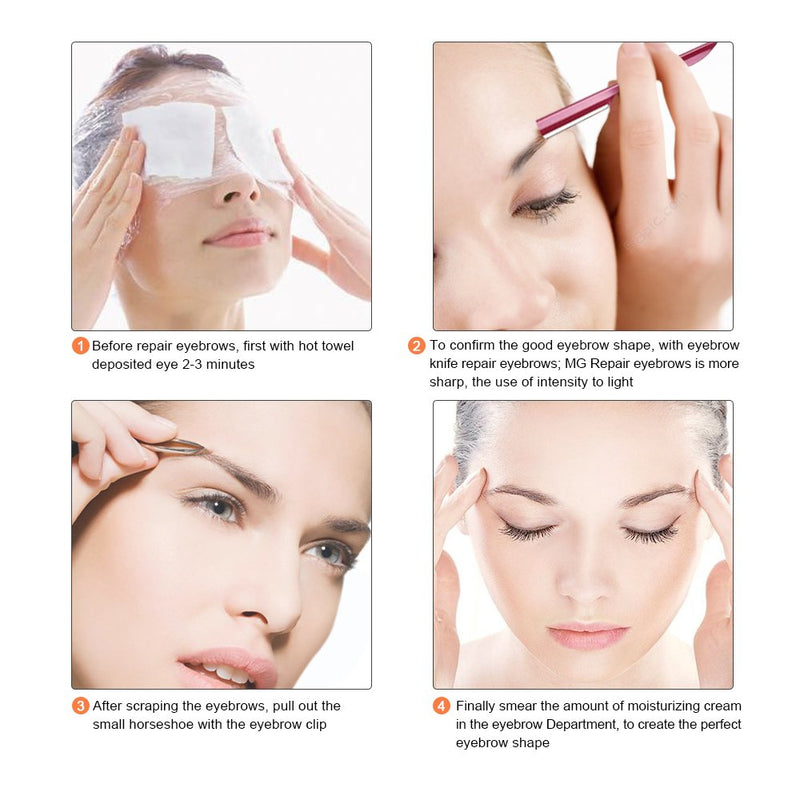 Eyebrow Razor, Miss Gorgeous 10pcs Razor Eyebrow Eyes Eyebrow Repair Facial Hair Remover Trimmer Shaving Installation Kit for Fashion Girls Women Pink - NewNest Australia