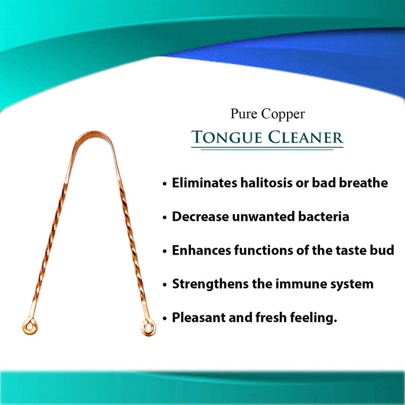 Wonder Care – Copper Tongue Scraper | Ayurveda Tongue Cleaner and Bad Breath | 2 X 100% Copper Tongue Cleaner | Combo Tongue Cleaner Scraper | Zigzag + Twister Tongue Cleaner - NewNest Australia