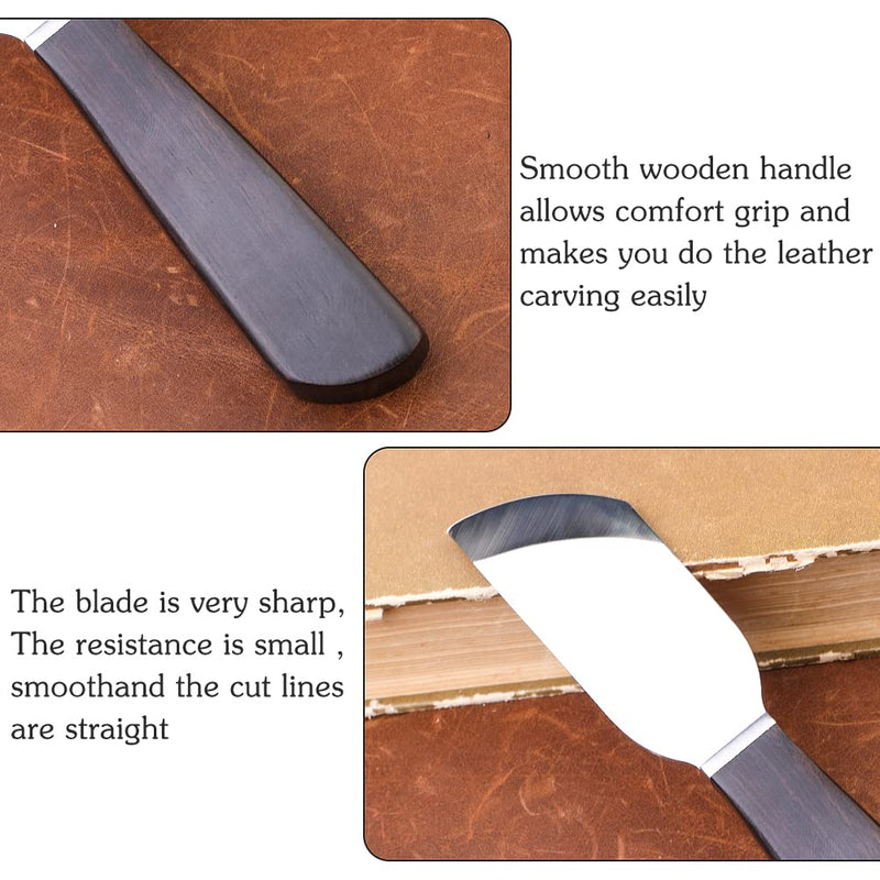 Leather Knife, Leather Cutting Knife with Wooden Handle, Leather Working Tools Leather Craft Cutting Knife with Exquisite Package for DIY Leathercraft Cutting - NewNest Australia