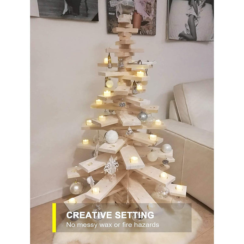 Homemory Battery Tea Lights with Timer Built-in, 6 Hours on and 18 Hours Off in 24 Hours Cycle Automatically, Pack of 12 Timing LED Candle Lights in Warm White, No Remote A-warm White - NewNest Australia