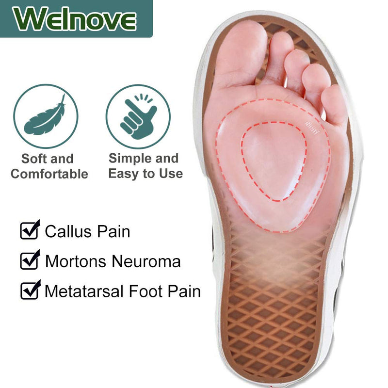 Welnove 10Pcs Metatarsal Pads Self-Sticking Ball of Foot Cushions Adhere to Shoes Anti-Slip Forefoot Cushions for Mortons Neuroma,Foot Sore(Forefoot Pads) - NewNest Australia