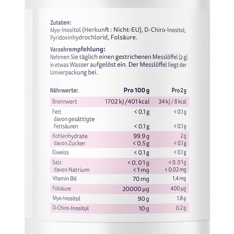 effective nature Inositol - 180 g - for cycle disorders due to PCOS syndrome - particularly effective thanks to Myo-Inositol and D-Chiro-Inositol, powder - Enough for 90 days... - NewNest Australia