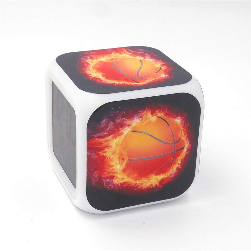 NewNest Australia - BoWay 3＂Desk & Shelf Clock Basketball Fire Digital Alarm Clock with Led Lights Red Table Clock for Kids Teenagers Adults Home/Office Decor 