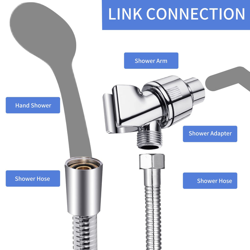 Shower Hose with Shower Arm Bracket,69 inch Stainless Steel Shower Hose Replacement,Adjustable Handheld Shower Arm Holder Shower Head Holder,Flexible Shower Head Hose and Holder with Brass Ball,Chrome - NewNest Australia