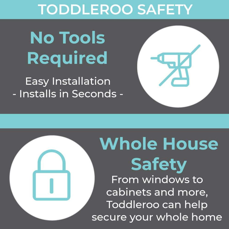 Toddleroo by North States Sliding Cabinet Locks | Keep Side by Side cabinets Safely and securely Closed | Works on Cabinet Handles up to 4.5" Apart | Baby proofing with Confidence (3-Pack, White) - NewNest Australia