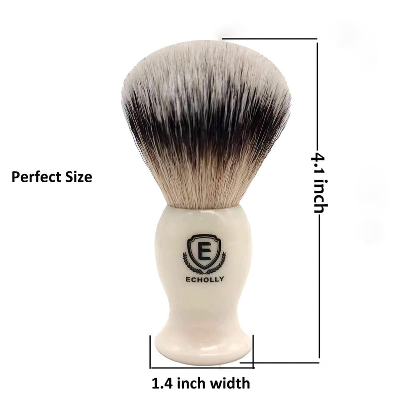 Echolly Premium Shaving Brushes for Men-Luxury Vegan Friendly Synthetic Shave Brush-Best Entry-Level Lather Brush for Men-Shaving Foam Lather Brush-Perfect Father's Day Gifts (Ivory White Handle) - NewNest Australia