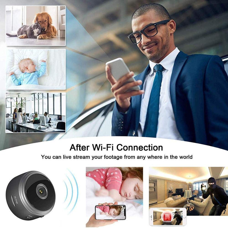 OVEHEL Mini WiFi Spy Camera HD 1080P Wireless Hidden Camera Video Camera Small Nanny Cam with Night Vision and Motion Activated Indoor Use Security Cameras Surveillance Cam for Car Home Office - NewNest Australia