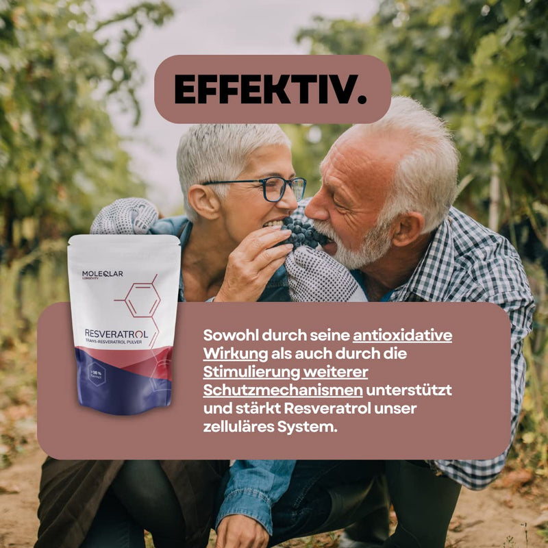 MoleQlar Resveratrol powder 30g - dietary supplement made from innovative yeast fermentation - 500mg resveratrol per serving - over 98% purity 30g (pack of 1) - NewNest Australia