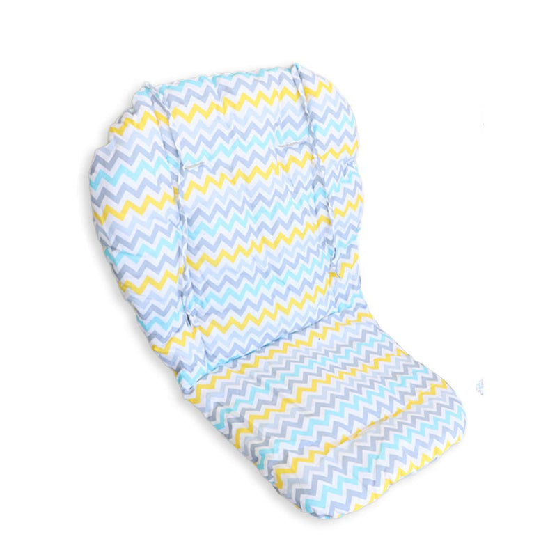 Twoworld High Chair Cushion, Large Thickening Baby High Chair Seat Cushion Liner Mat Pad Cover Breathable (Wavy Stripes) Blue Wavy Stripes - NewNest Australia