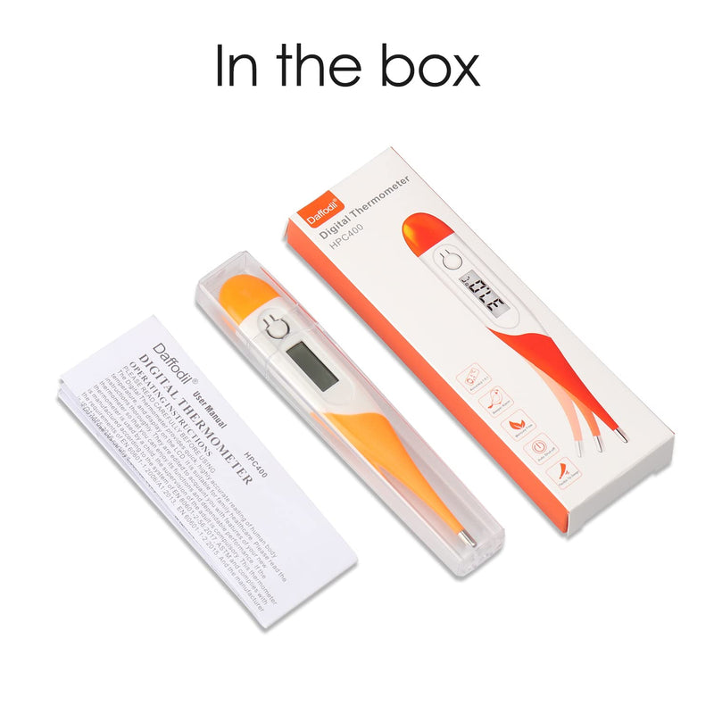 Digital Thermometer for Fever - Daffodil HPC400 - Body Temperature Underarm Orally Rectal Medical Axillary Thermometer - Accurate and Mercury Free Measurement - Orange - NewNest Australia
