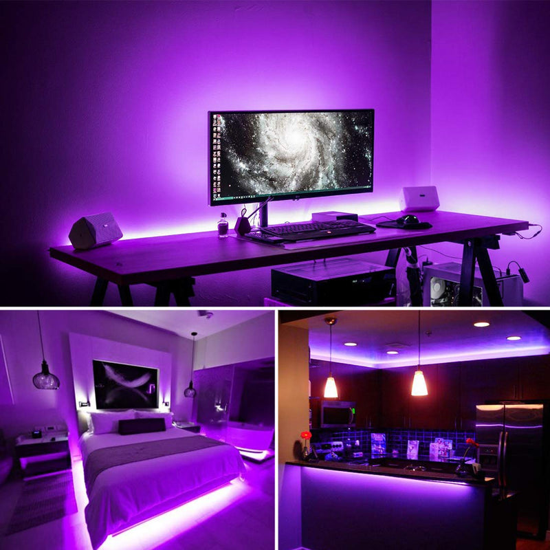 YAYIT 20ft LED Black Light Strip Kit,360 Units,12V Flexible Blacklight Fixtures, 6m LED Ribbon for Indoor Home Bedroom Decoration Fluorescent Dance Party,Non-Waterproof - NewNest Australia
