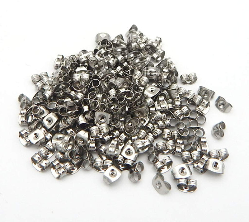 300 Pieces Stainless Steel Butterfly Earring Backs (Silver 5x3.5mm) Silver 5x3.5mm - NewNest Australia