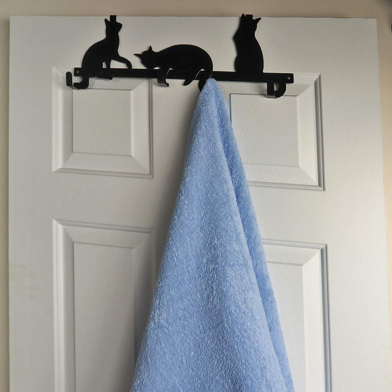 NewNest Australia - Evelots Over Door Hook/Hanger-Cat/Kitty-Coat/Towel/Purse-4 Iron Hooks-17 Inches 1 