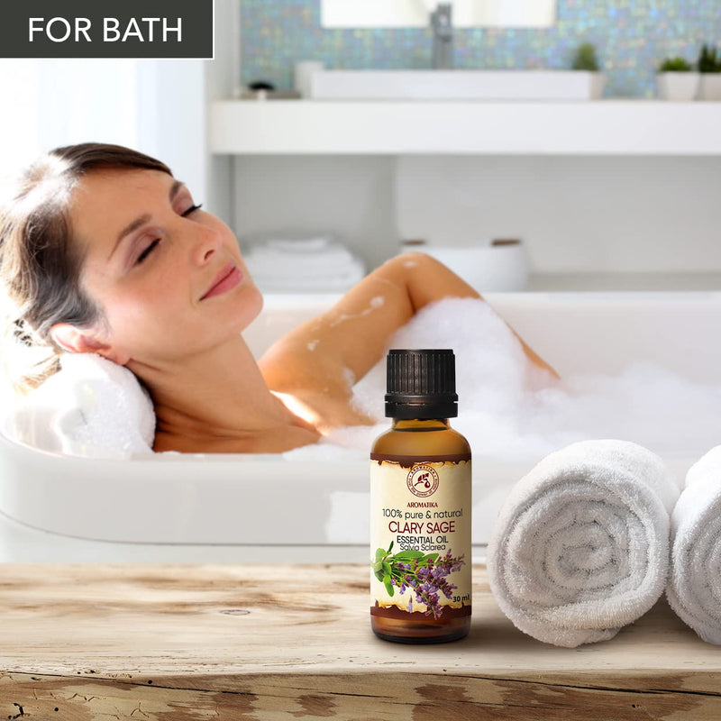 Clary Sage Essential Oil - 30 Ml - Salvia Sclarea - Clary Sage Oil - Aromatherapy Oil For Diffusers And Oil Lamps - Fragrance Oils For Soap Making And Candles - Care Oils For Skin & Hair - NewNest Australia