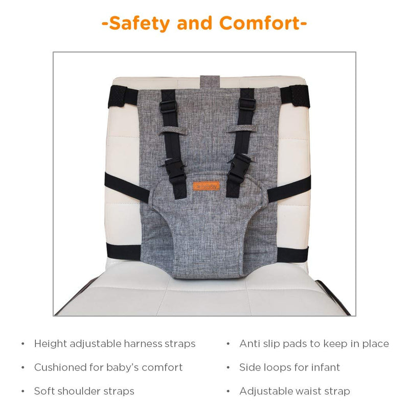 liuliuby Travel Harness Seat – Portable Safety Harness Chair Accessory for Baby & Toddler - Cloth Portable High Chair for Travel - Padded and Machine Washable - Convenient Baby Travel Accessory - NewNest Australia