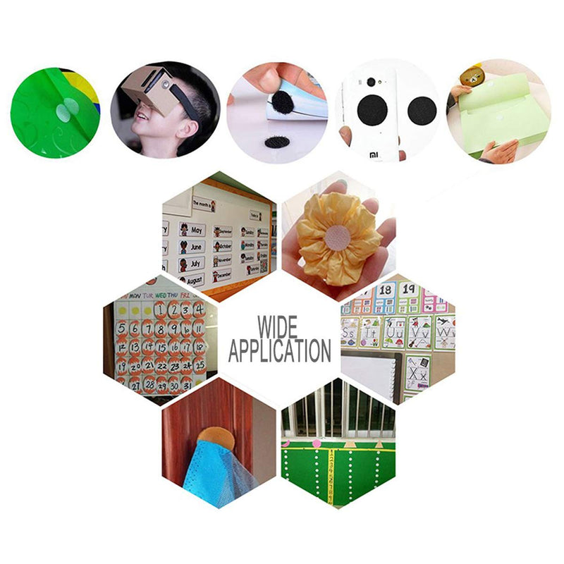 Sticky Back Coins Black Self Adhesive Dots 500pcs(250 Pairs) 1" Diameter Square Hook & Loop Dots Taps Perfect for School, Office 25x25mm - NewNest Australia