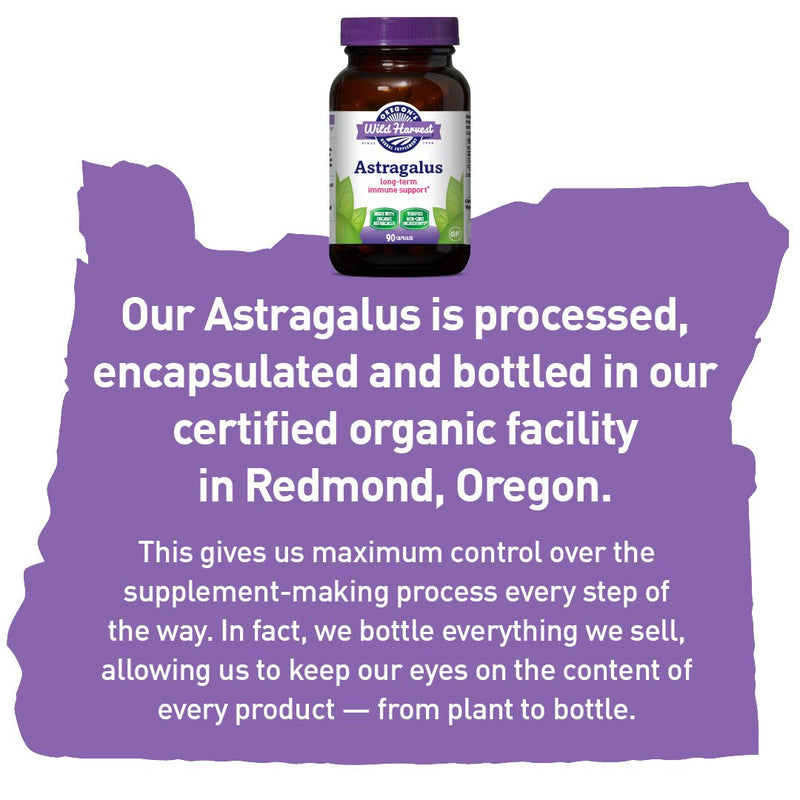 Oregon's Wild Harvest, Certified Organic Astragalus Capsules for Immunity Support, 1125 MGS, 90 Ct 90 Count (Pack of 1) - NewNest Australia