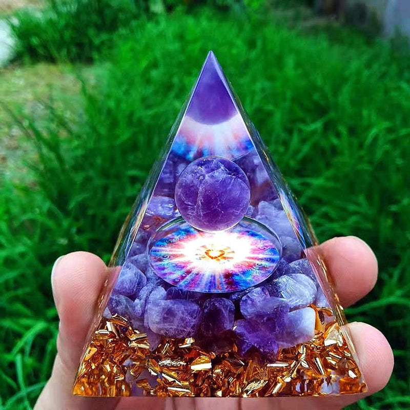 ycyingcheng Crystal Positive Energy Generator Orgonite Pyramid Protection Pyramid Energy Crysta Protection Crystal and Stone Pyramid Energy Generator for Home Decor Indoor S - NewNest Australia