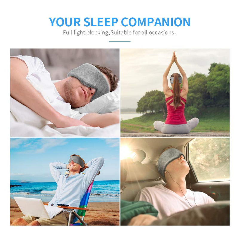 Handmade Cotton Sleep Mask - New Design Light Blocking Sleeping Eye Mask Soft and Comfortable Eye Shape Blinder Blindfold Airplane with Pouch for Nap Sleeping Travel for Women Men Kids(Gray Modal) Upgraded Gray - NewNest Australia