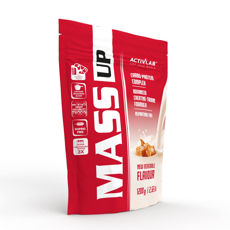 Activlactivlab Mass Up 1200 G Gainer Of Highest Quality Whey Protein Concentrate, Optimal Composition Of Complex And Simple Carbohydrate, Contains Creatine With Taurine 10 G Protein Per Serving Caramel - NewNest Australia