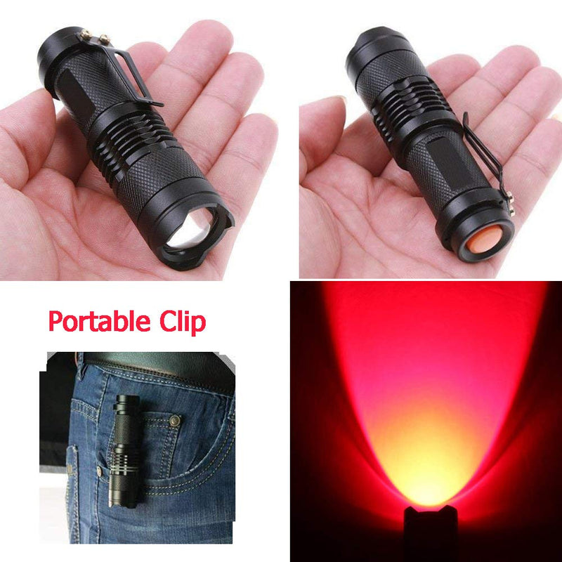 WAYLLSHINE (Pack of 3) Single Mode Red Light Flashlight, 1 Mode Red LED Flashlight Red Flashlight Torch, Red LED Red Light For Astronomy, Aviation, Night Observation - NewNest Australia