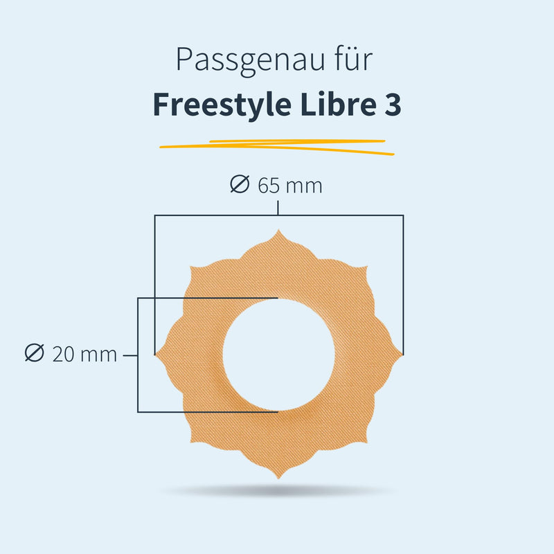 MySweetStitch - 10 x Freestyle Libre 3 plasters - Made in Germany | skin-friendly, waterproof, breathable | Outside Ø 65mm, inside Ø 6mm | Mandala | Tape black 10 pieces - NewNest Australia