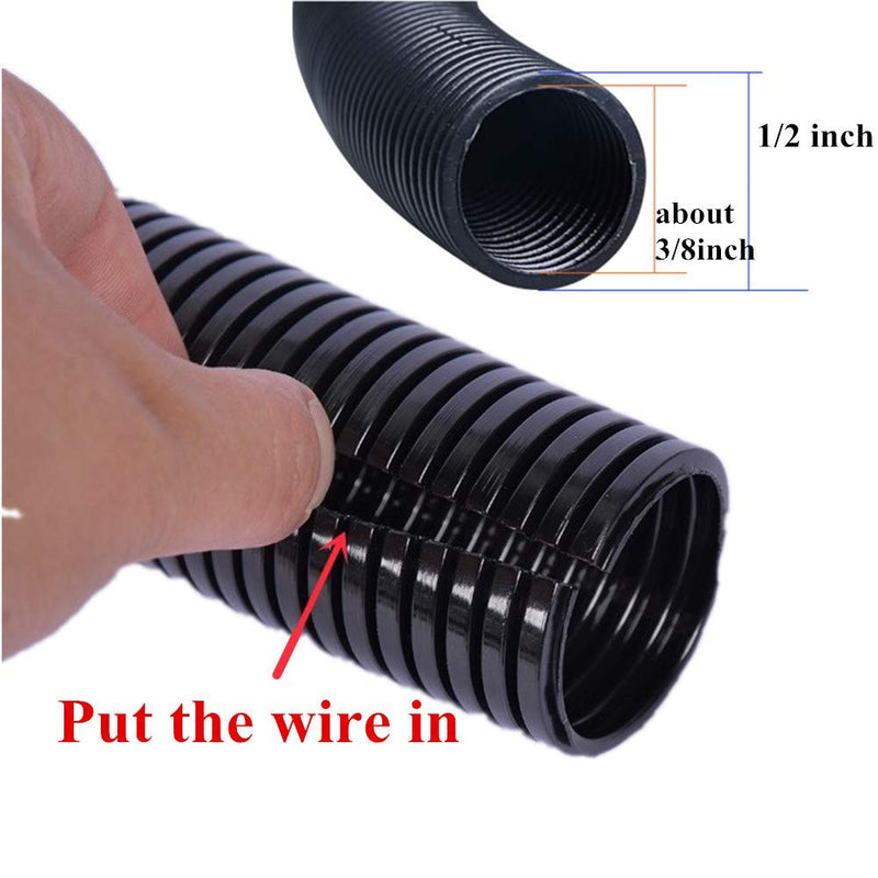 Cacovedo 30 ft Dog Cat Cord Protector Electric Wires Covers Wire Loom Tubing Protect Wires from Rabbits, Cats and Other Pets- Outer diameter 1/2 inch - NewNest Australia