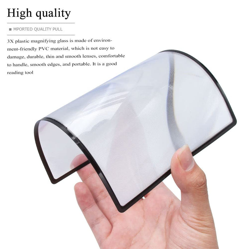 Keboyoe Pack Of 3 Magnifying Reading Magnifying Glasses Rectangular Reading Magnifying Glass In Din Medium Size 3X Magnification Lens Plastic Reading Magnifier Full Pages Fresnel Lens Magnifying Glass For Seniors Reading Books Maps - NewNest Australia