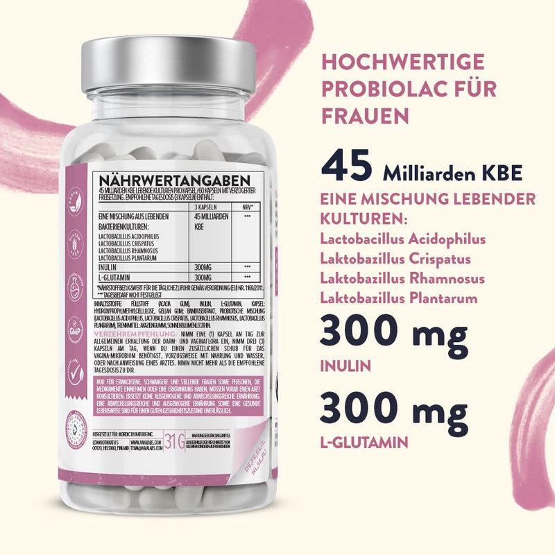 Cultures Complex For Women - Probiotics Women Intimate Flora Intestinal Flora 45Bkbe 4Strains Intestinal Bacteria: Lactobacillus Acidophilus Crispatus Lactobacillus Rhamnosus Plantarum Inulin - NewNest Australia