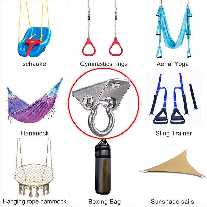 SELEWARE Stainless Steel Swing Hanger with Bolts for Indoor Outdoor Swing Set, Wall Ceiling Mount Anchor for Suspension Trainers, Load up to 1000 lbs - NewNest Australia