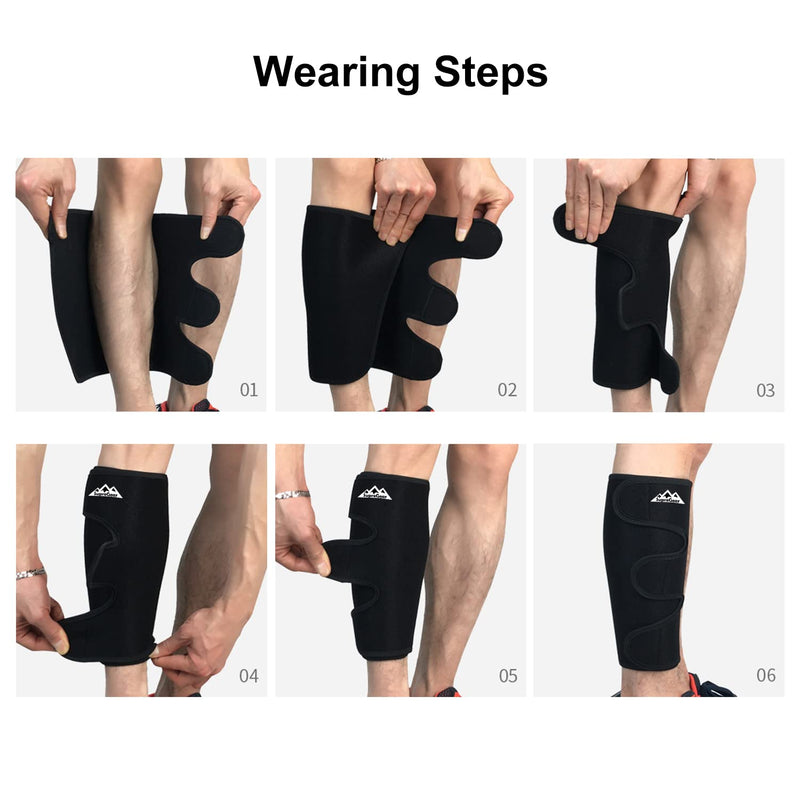 supregear Calf Support Brace, Adjustable Shin Splint Compression Calf Wrap Sleeve for Muscle Swelling Pain Relief Hiking Training Comfortable Breathable Calf Support for Men and Women, Black - NewNest Australia
