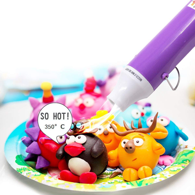 New Heat Gun,mofa Hot Air Gun Tools Shrink Gun with Stand For DIY Embossing And Drying Paint Multi-Purpose Electric Heating Nozzle Heat Gun For Epoxy Resin300W 110V (Purple,White) Purple,White - NewNest Australia
