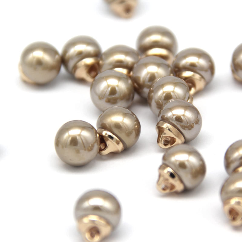 USOSOU 10mm Round Beige Faux Pearl Buttons with Gold Metal Shank, for Clothes, Shirts, Skirts, Wedding Dresses, DIY Crafts, Handmade Sewing Accessories(20pcs 10mm(3/8”)) - NewNest Australia