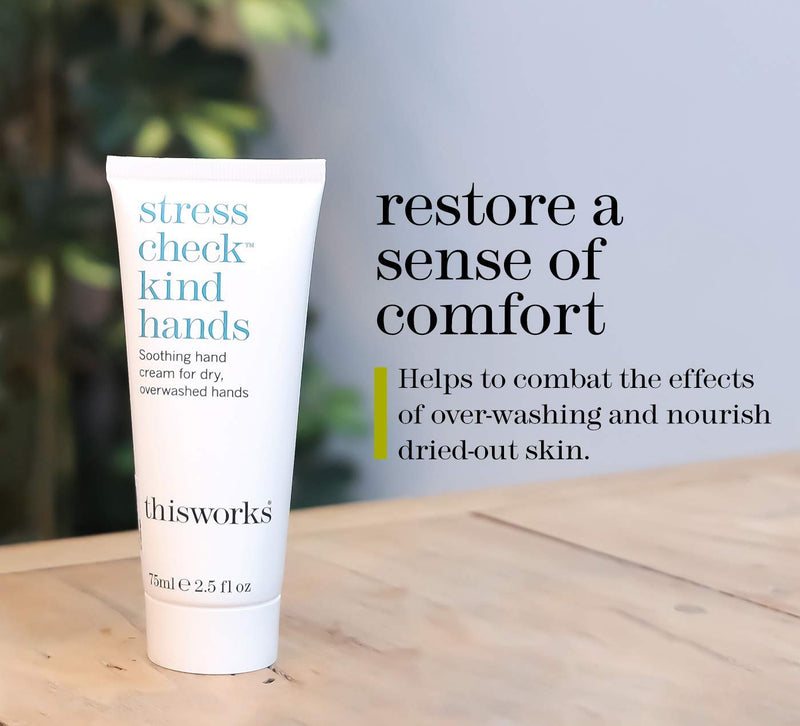 This Works Stress Check Kind Hands: Instant and Long-Lasting Hand Cream, Moisturiser with Shea Butter, Vitamin E and Ylang Ylang Essential Oils, Suitable for Dry and Sensitive Hands, 75ml - NewNest Australia