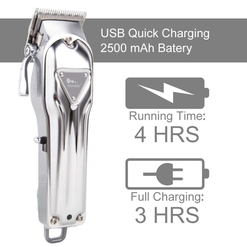 Himaly Professional Hair Clippers - Electric Cordless Hair Clippers Rechargeable Beard Trimmer Cordless & Corded Grooming Kit with 4 Guide Combs for Men and Women Silver - NewNest Australia