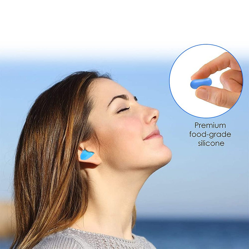 Ear Plugs,8 Pairs Soft Reusable Silicone Ear Plugs, Wax Ear Plugs，Silicone Earplugs, Gel Ear Plugs for Sleeping Soft Reusable Moldable Noise Cancelling Earplug for Snoring - NewNest Australia