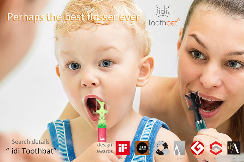 idi Toothbat - Wow Adult Flosser (Black)-Patented Design Awards Winning Product-Perhaps The Best flosser in The World-Comfort, Effective, Easy, Environment & Eco-Friendly Black - NewNest Australia