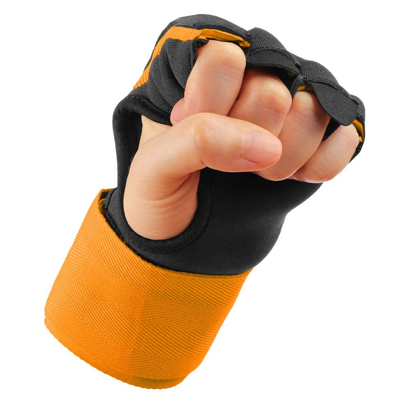 WYOX Boxing Wraps MMA Gloves Inner Boxing Gloves for Men Women Youth - EZ-Off & On - Thick Knuckle Padding - Breathable Fabric Hand Wraps Heavy Bag Gloves Orange Large-X-Large - NewNest Australia