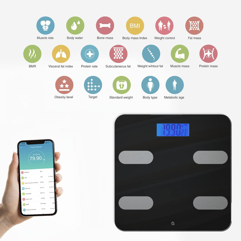 Wottocare Digital Scales Imc Analisie 18 Measurements Weight Body Fat Muscles Intelligent Bluetooth Scales App Ai Fit Bathroom Scales Pro Display Memory 9 Users - NewNest Australia