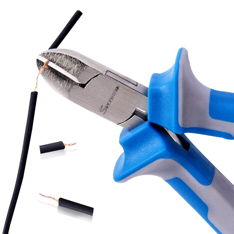 SPEEDWOX 4 Inches Diagonal Pliers Small Wire Cutters Mini Precision Plastic Nippers Plastic Side Cutter Side Cutting Micro Fine Pliers Functional Professional Hand Tool with Spring for Jewelry Making 4" Diagonal Plier - NewNest Australia