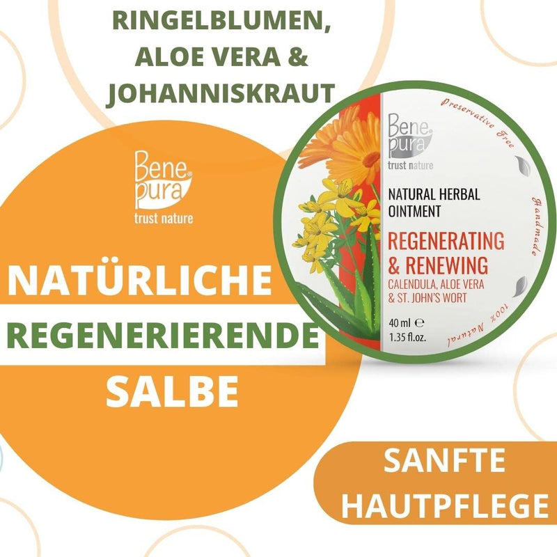 Benepura Marigold Ointment - Natural Wound And Healing Ointment With Aloe Vera - Calendula Wound Ointment Anti-Inflammatory - Scar Ointment And Burning - Calendula Cream - Scar Cream - 40 Ml - NewNest Australia
