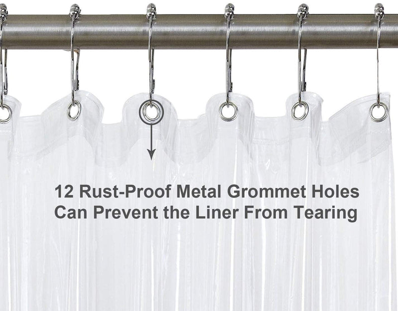 downluxe Heavy Duty Shower Curtain Liner Clear - PEVA 8G Waterproof for Bathroom, Rust Proof Grommets, 72x72 Inches, 1PC Clear 8g 1 - NewNest Australia