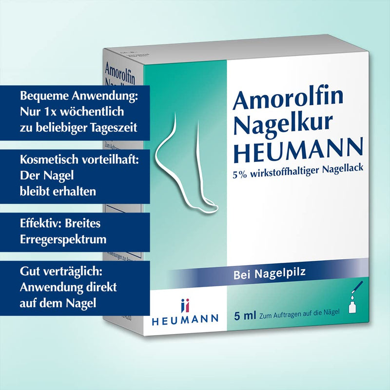 Amorolfin nail treatment HEUMANN: 5% active ingredient nail polish for the treatment of nail fungus, nail set with polish, files, applicator, swab, 3 ml 3 ml (pack of 1) - NewNest Australia