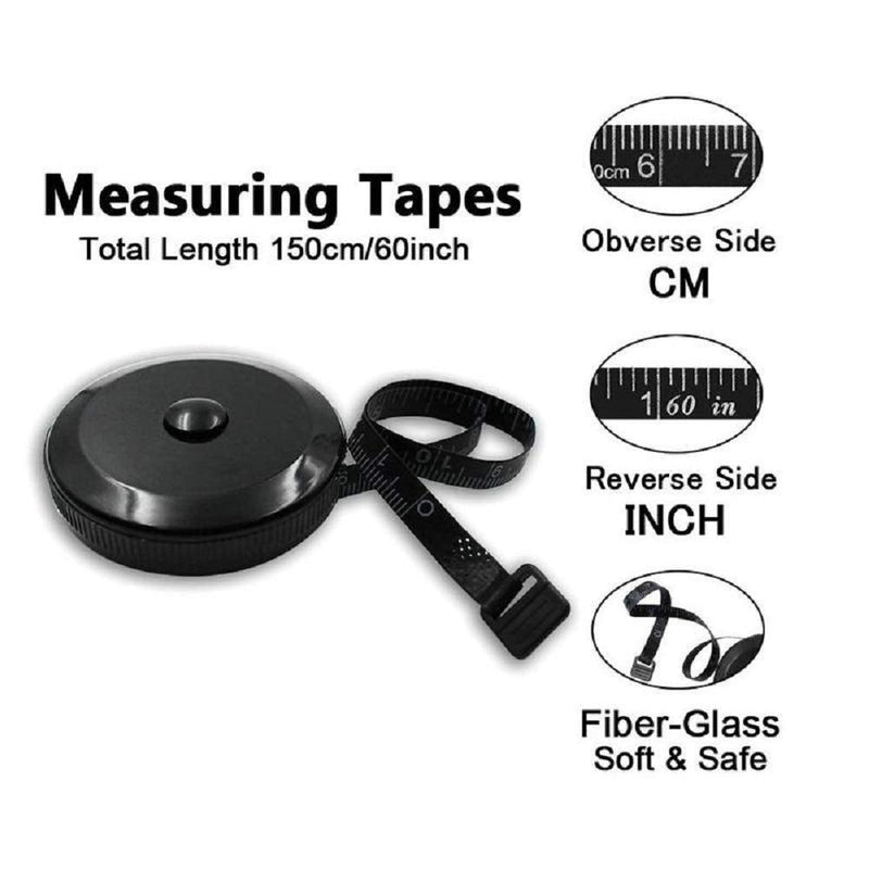 Soft Tape Measure Retractable Measuring for Body Fabric Sewing Tailor Cloth Knitting Craft Weight Loss Measurements Retractable Black Dual Sided Tape Measure Body Measuring 1 Pack - NewNest Australia