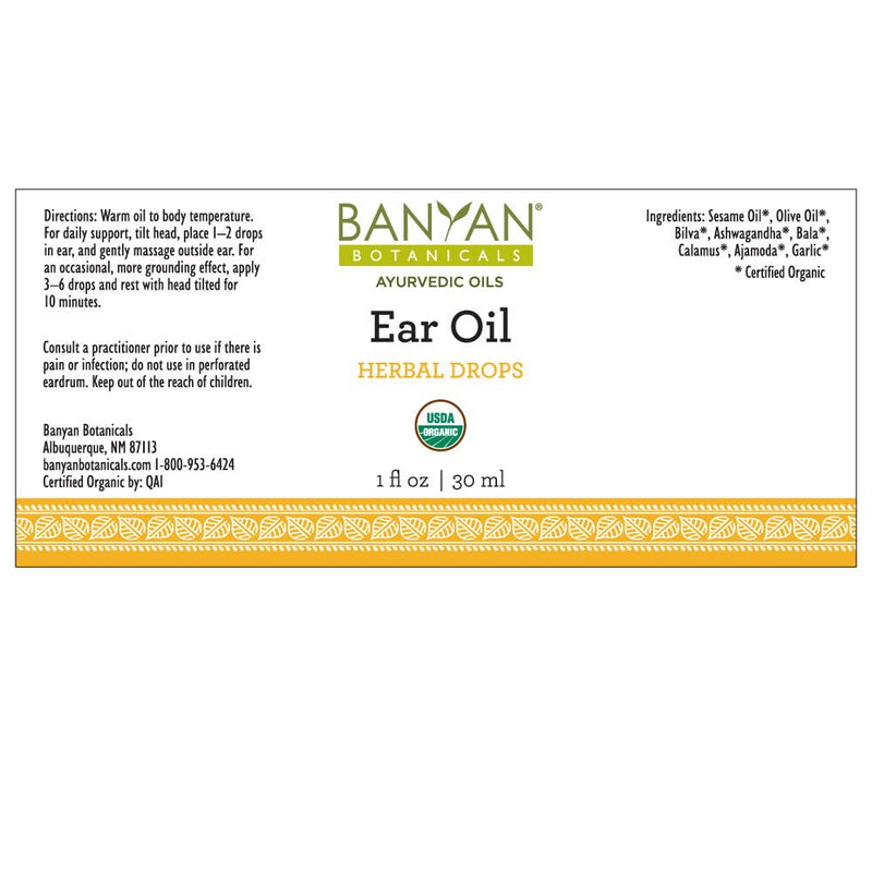 Banyan Botanicals Ear Oil – Organic Herbal Drops with Ashwagandha, Bilva & Garlic – Soothing and Comforting for The Ears – 1 oz – Non GMO Sustainably Sourced No Sting - NewNest Australia