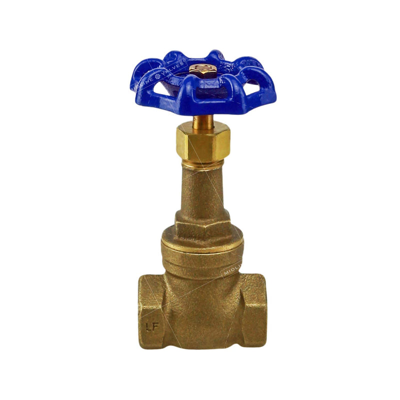 Midline Valve I44U256 Long Bonnet Gate Valve with Wheel Handle, Heavy Duty, Lead Free, Water Shutoff 3/4 in. FIP Connections, Cast Brass Single Pack 3/4 in. - NewNest Australia