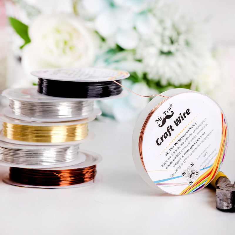 Mr. Pen- Beading Wire for Jewelry Making, 24 Gauge, 6 Rolls,19.6 Feet Each, Jewelry Wire, Wire for Jewelry Making, Beading Wire, Crafting Wire, Jewelry Making Wire, Bendable Wire - NewNest Australia